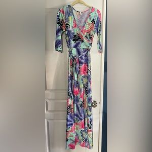 Pink Blush Women’s Maxi Floral Wrap Dress